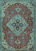 Machine Washable Persian Light Blue Traditional Rug, wshtr4293lblu