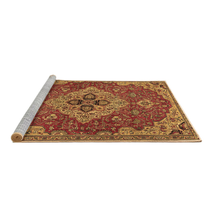 Sideview of Machine Washable Persian Brown Traditional Rug, wshtr4293brn
