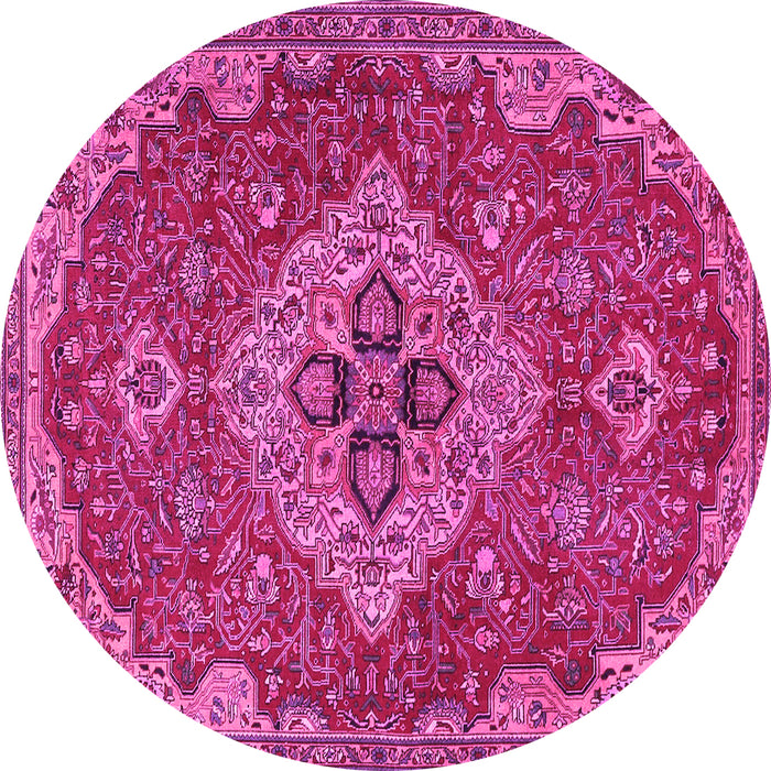 Round Persian Pink Traditional Rug, tr4293pnk