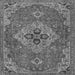 Round Machine Washable Persian Gray Traditional Rug, wshtr4293gry