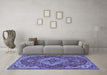 Machine Washable Persian Blue Traditional Rug in a Living Room, wshtr4293blu