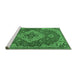 Sideview of Machine Washable Persian Emerald Green Traditional Area Rugs, wshtr4293emgrn