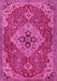 Machine Washable Persian Pink Traditional Rug, wshtr4293pnk