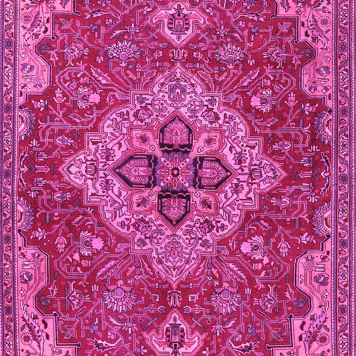 Machine Washable Persian Pink Traditional Rug, wshtr4293pnk