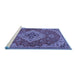 Sideview of Machine Washable Persian Blue Traditional Rug, wshtr4293blu