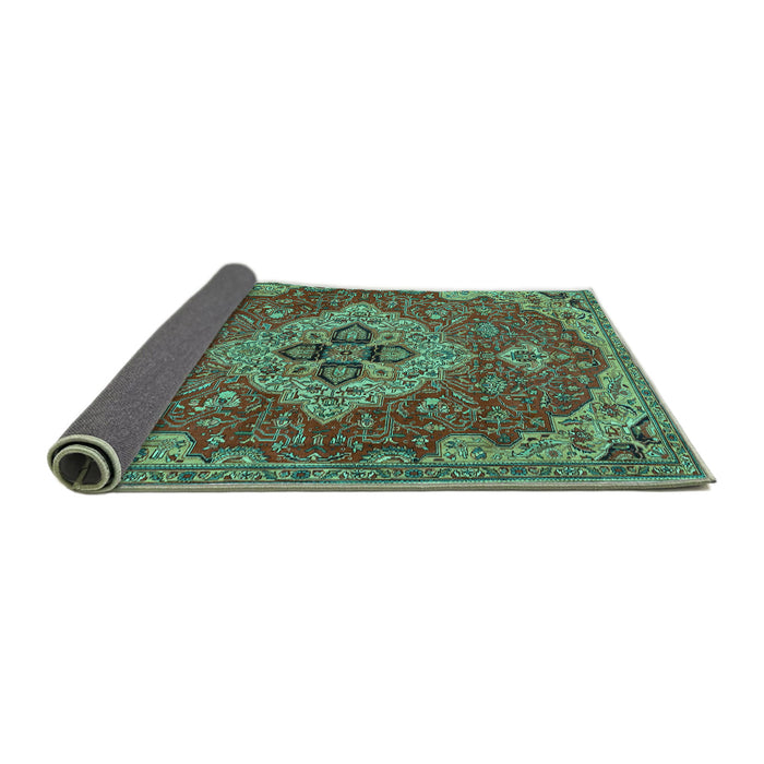Sideview of Persian Turquoise Traditional Rug, tr4293turq