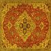 Square Persian Yellow Traditional Rug, tr4293yw