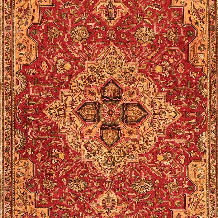 Serging Thickness of Machine Washable Persian Orange Traditional Area Rugs, wshtr4293org