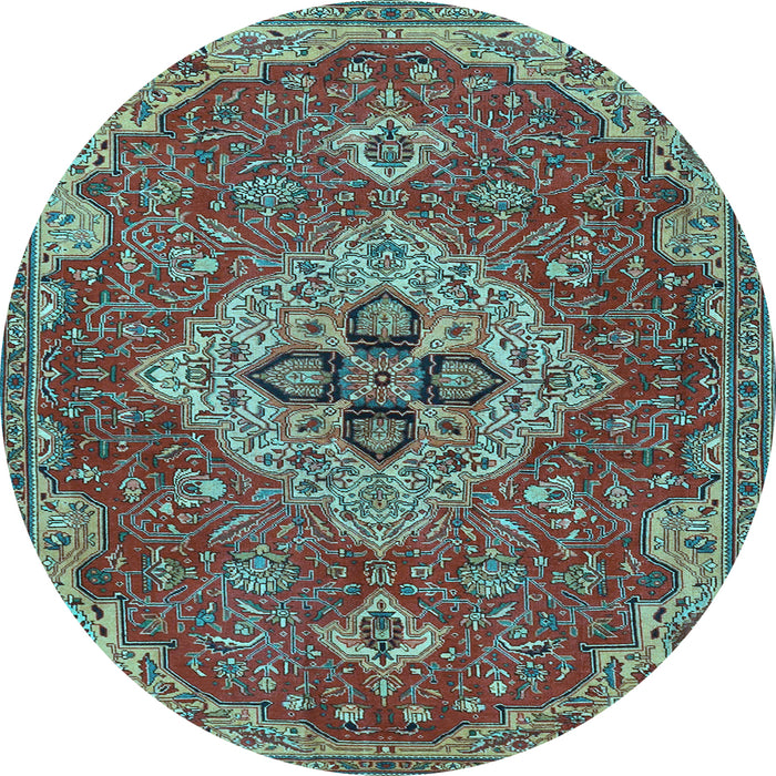 Round Persian Light Blue Traditional Rug, tr4293lblu