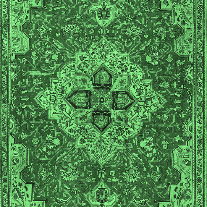 Machine Washable Persian Emerald Green Traditional Area Rugs, wshtr4293emgrn