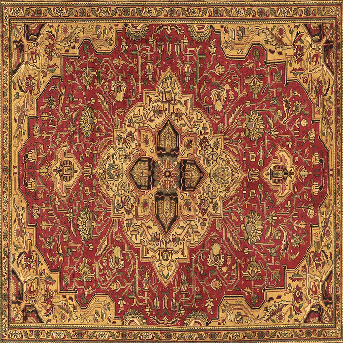 Square Machine Washable Persian Brown Traditional Rug, wshtr4293brn