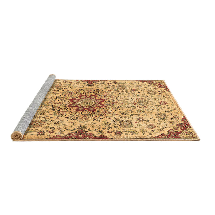 Sideview of Machine Washable Persian Brown Traditional Rug, wshtr4294brn