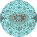 Round Persian Light Blue Traditional Rug, tr4294lblu