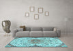 Machine Washable Persian Light Blue Traditional Rug in a Living Room, wshtr4294lblu