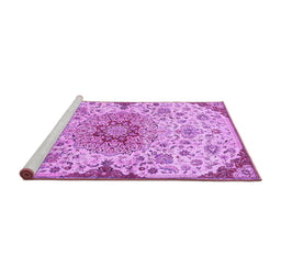 Sideview of Machine Washable Persian Purple Traditional Area Rugs, wshtr4294pur