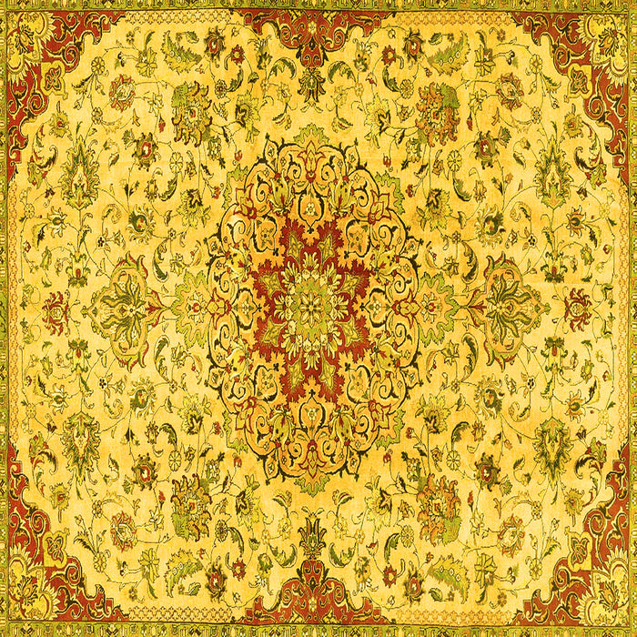 Square Persian Yellow Traditional Rug, tr4294yw