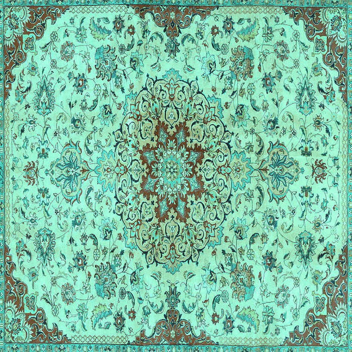 Square Persian Turquoise Traditional Rug, tr4294turq