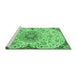 Sideview of Machine Washable Persian Emerald Green Traditional Area Rugs, wshtr4294emgrn