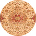 Machine Washable Persian Orange Traditional Area Rugs, wshtr4294org