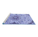 Sideview of Machine Washable Persian Blue Traditional Rug, wshtr4294blu