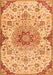 Serging Thickness of Machine Washable Persian Orange Traditional Area Rugs, wshtr4294org