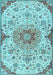 Machine Washable Persian Light Blue Traditional Rug, wshtr4294lblu