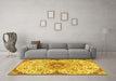 Machine Washable Persian Yellow Traditional Rug in a Living Room, wshtr4294yw