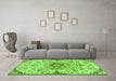 Machine Washable Persian Green Traditional Area Rugs in a Living Room,, wshtr4294grn