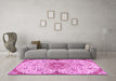 Machine Washable Persian Pink Traditional Rug in a Living Room, wshtr4294pnk