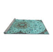 Sideview of Machine Washable Persian Light Blue Traditional Rug, wshtr4294lblu