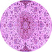 Round Persian Purple Traditional Rug, tr4294pur