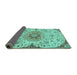 Sideview of Persian Turquoise Traditional Rug, tr4294turq