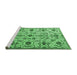 Sideview of Machine Washable Persian Emerald Green Traditional Area Rugs, wshtr4295emgrn