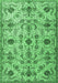 Machine Washable Persian Emerald Green Traditional Area Rugs, wshtr4295emgrn