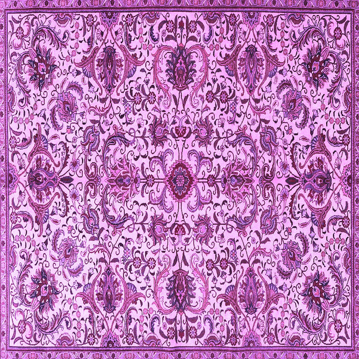 Square Machine Washable Persian Purple Traditional Area Rugs, wshtr4295pur