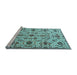 Sideview of Machine Washable Persian Light Blue Traditional Rug, wshtr4295lblu