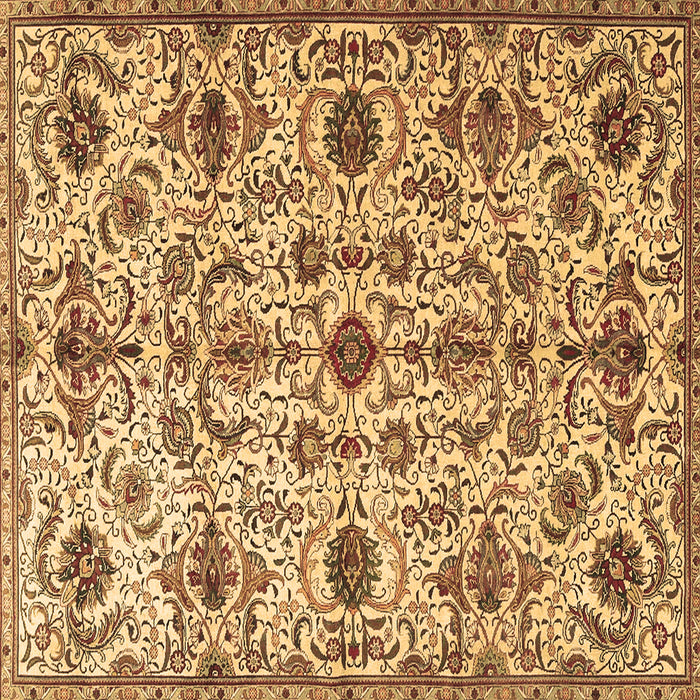 Square Machine Washable Persian Brown Traditional Rug, wshtr4295brn