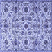 Square Persian Blue Traditional Rug, tr4295blu