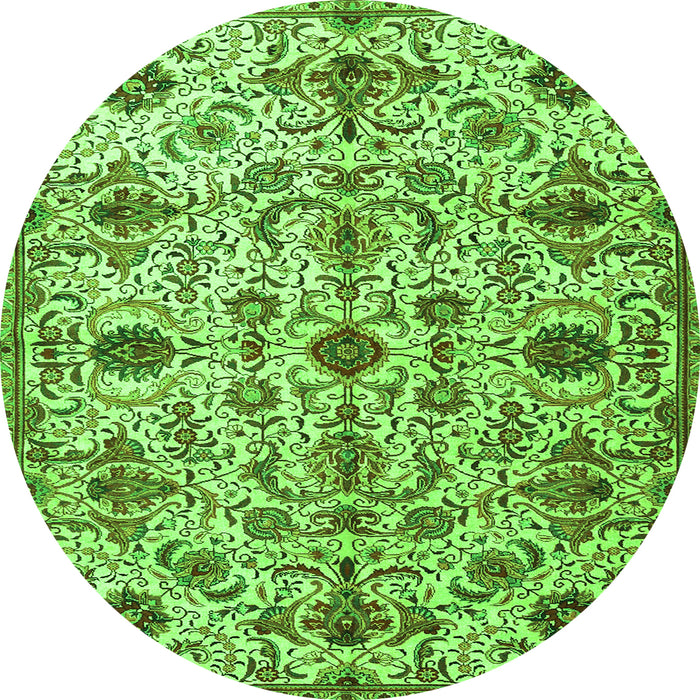 Square Persian Green Traditional Rug, tr4295grn