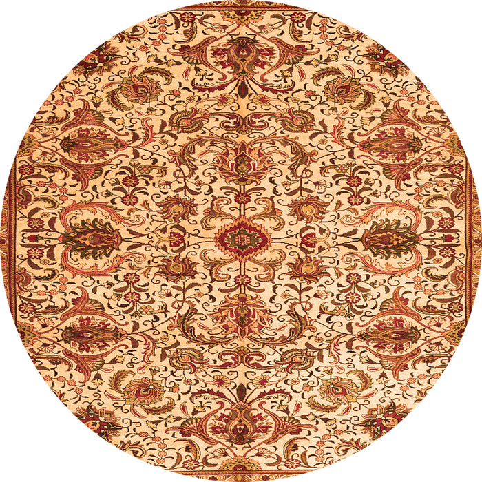 Machine Washable Persian Orange Traditional Area Rugs, wshtr4295org