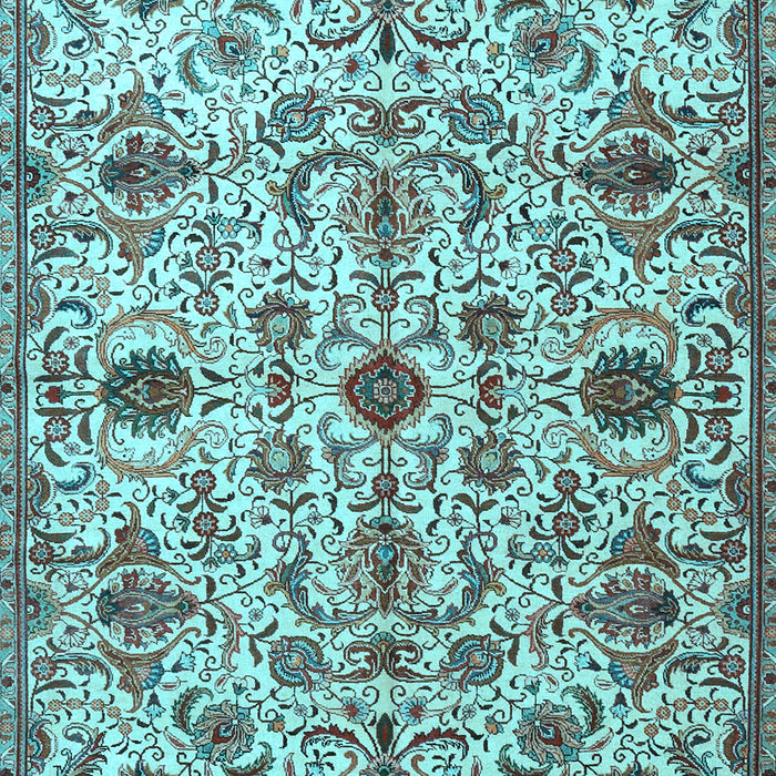 Machine Washable Persian Light Blue Traditional Rug, wshtr4295lblu