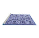 Sideview of Machine Washable Persian Blue Traditional Rug, wshtr4295blu