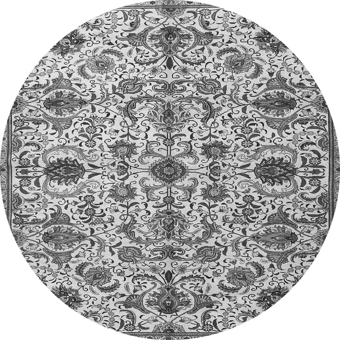 Machine Washable Persian Gray Traditional Rug, wshtr4295gry