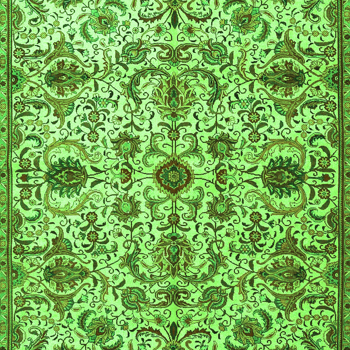Serging Thickness of Machine Washable Persian Green Traditional Area Rugs, wshtr4295grn
