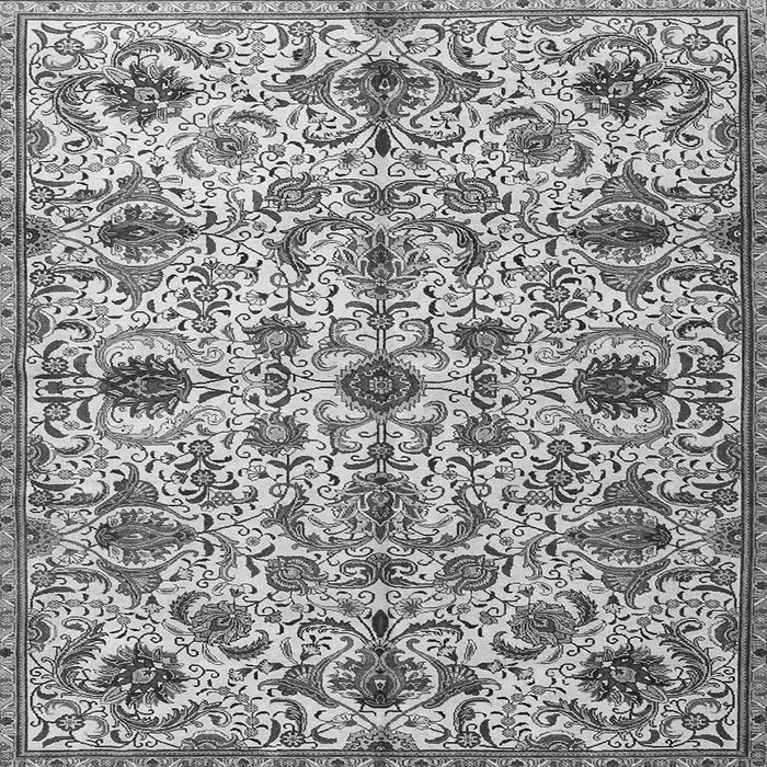 Round Machine Washable Persian Gray Traditional Rug, wshtr4295gry