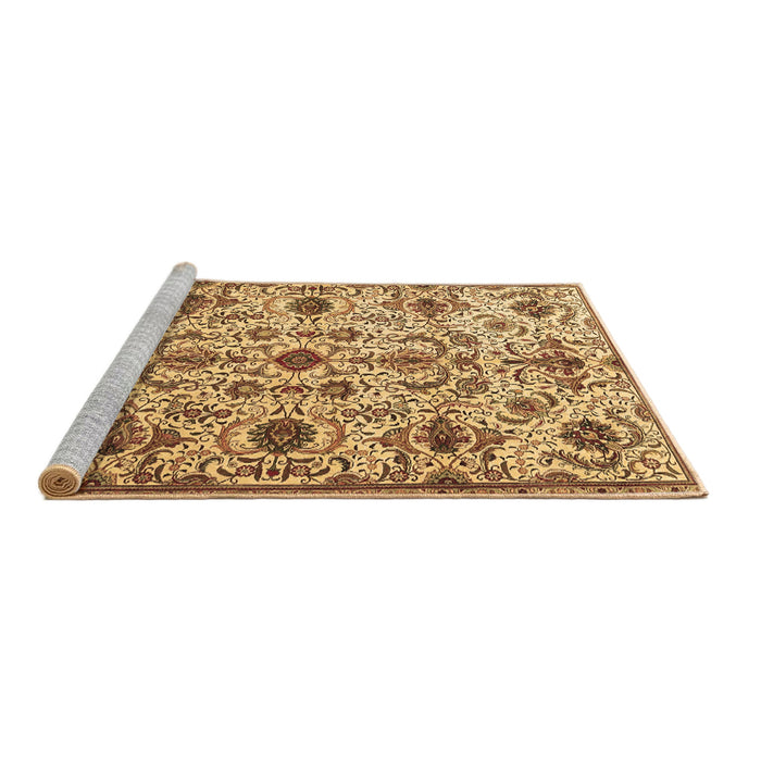 Sideview of Machine Washable Persian Brown Traditional Rug, wshtr4295brn