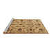 Sideview of Machine Washable Persian Brown Traditional Rug, wshtr4295brn