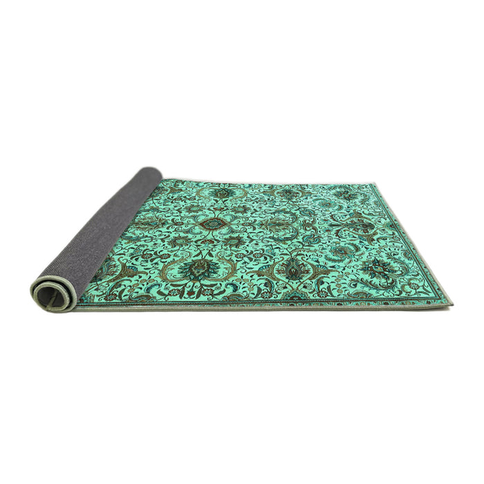 Sideview of Persian Turquoise Traditional Rug, tr4295turq