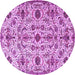 Round Persian Purple Traditional Rug, tr4295pur