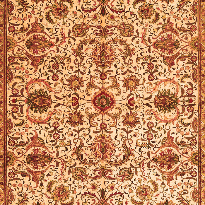 Serging Thickness of Machine Washable Persian Orange Traditional Area Rugs, wshtr4295org